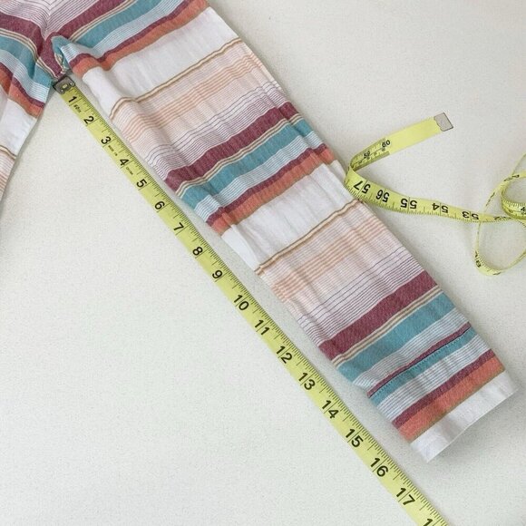 Natural Reflections Gauze Top Womens Large Popover Cream Blue Burgundy Fall - Picture 11 of 12